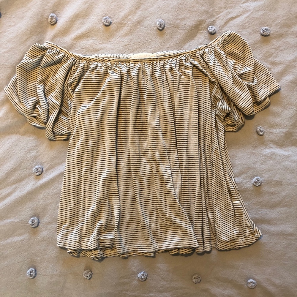 Stripped Off the Shoulder Top